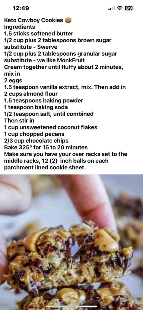 Low Carb Cowboy Cookies, Keto Cowboy Cookies Recipe, Keto Cowboy Cookies, Keto Favorites, Carnivore Recipes, Keto Baking, Cowboy Cookies, Healthy Recipes For Diabetics, Low Carb Treats