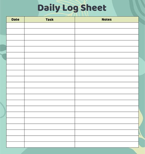 Daily Log Templates, Tracking Sheets Printable, Food Log Printable, Accounting Templates, Printable Password Log, Food Diary Template, Diary Template, Daily Progress, Skin Face Mask