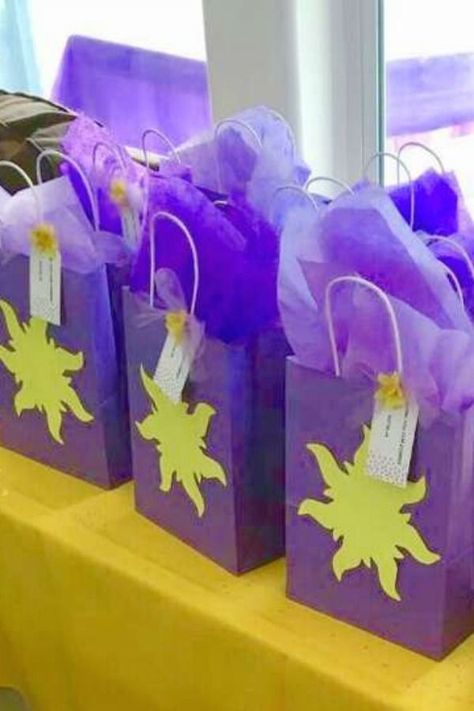 Take a look at this pretty Rapunzel-themed princess birthday party! The party favor bags are gorgeous! See more party ideas and share yours at CatchMyParty.com #catchmyparty #partyideas #rapunzel #rapunzelparty #tangled #princessparty #rapunzelpartyfavors Tangled Party Backdrop, Rapunzel Party Games, Rapunzel Party Favors, Tangled Party Favors, Rapunzel Birthday Party Decorations, Rapunzel Party Decorations, Rapunzel Party Ideas, Tangled Themed Birthday Party, Rapunzel Themed Birthday Party