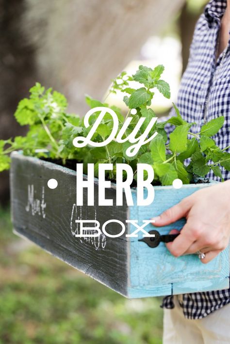 DIY Herb Box: A super easy tutorial for a fun garden herb box! Herb Boxes Diy, Herb Box, Unique Homemade Gifts, Herb Diy, Plant Fertilizer, Bunny Garden, Cheap Mothers Day Gifts, Banana Peels, Weave Basket