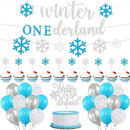 Winter Wonderland First Birthday, Snowflake Balloons, Wonderland First Birthday, Kids Party Balloons, Wonderland Party Decorations, Winter Wonderland Baby Shower, Winter Onederland Birthday, 1st Birthday Party Decorations, First Birthday Party Decorations