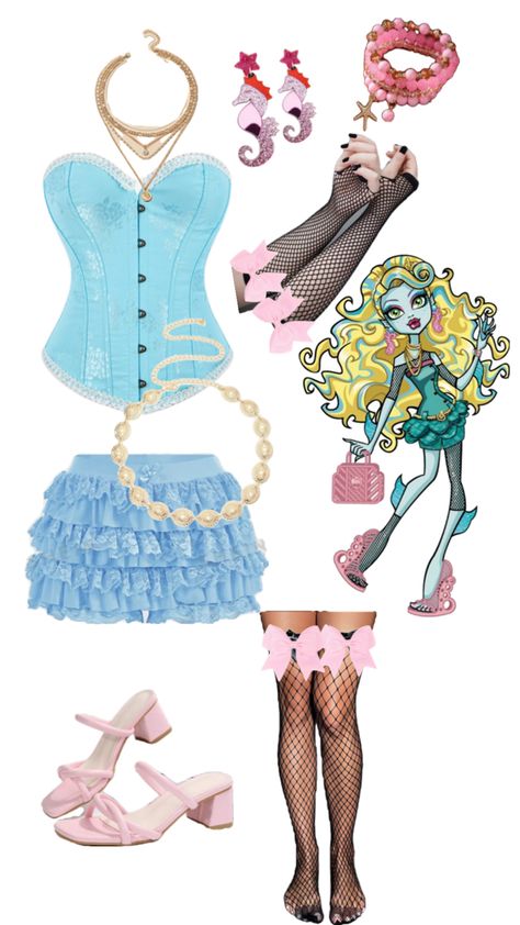 all found on shein! x added bows onto the arm&leg fishnets. Lagoona Blue Costume, Blue Costume, Blue Costumes, Lagoona Blue, Halloween Inspo, Halloween Outfits, Monster High, Halloween Makeup, Dress Outfits