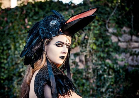 Raven Costume Women, Raven Halloween Costume, Bird Costumes, Garden Gnomes Costume, Raven Costume, Raven Halloween, Gnome Costume, Crow Costume, Animal Halloween Costumes