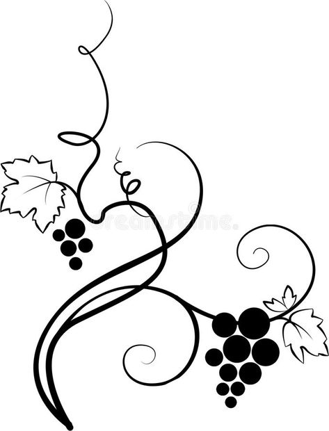 Decorative grape illustration (sketch) royalty free illustration Grape Vines Tattoo, Vine Sketch, Grapes Illustration, Grape Illustration, Grape Drawing, French Symbols, Wine Glass Tattoo, Grape Tree, Berry Garden