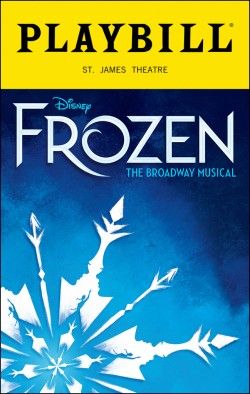 Frozen Playbill - Opening Night Frozen On Broadway, Broadway Theme, Frozen Musical, Broadway Playbills, Broadway Nyc, Disney Musical, Broadway Plays, Theater Tickets, Musical Plays