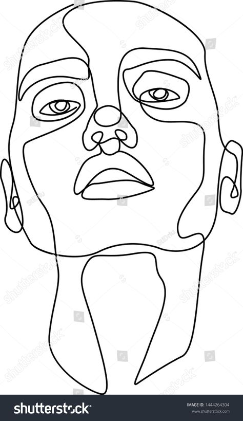 Half Face Drawing, Art Woman Face, Male Face Drawing, Face Threading, Morden Art, Face Abstract, Face Line Art, Face Outline, Line Art Woman