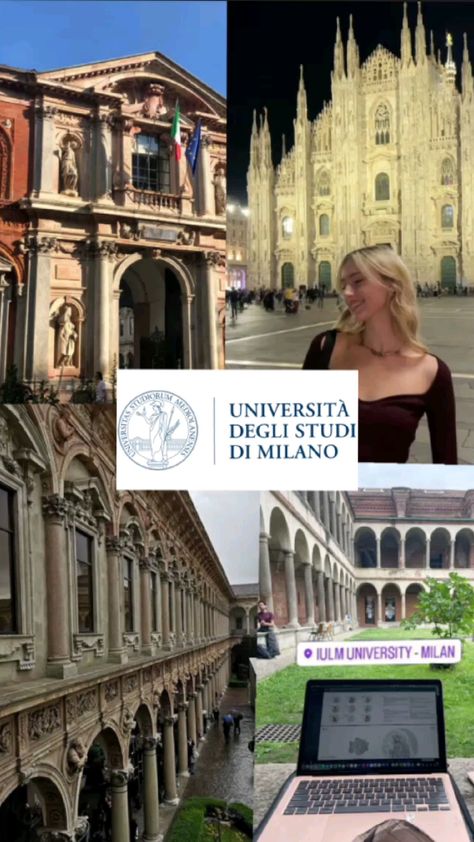 Milan,  Italy Milan University, University Aesthetic, Dream Vision Board, Milan Italy, Milan, University, Italy