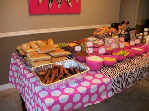 Minnie Mouse/ Zebra Theme- Hot Diggity Dog Bar Minnie Mouse Hot Diggity Dog Bar, Minnie Mouse Hot Dog Bar, Hot Diggity Dog Bar Ideas, Birthday Table Ideas, Hot Diggity Dog Bar, Birthday Food Table, Rory Birthday, Baby Shower Minnie Mouse, Minnie Mouse Birthday Theme