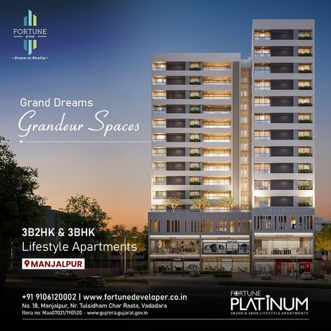 Fortune Platinum is an ultimate reflection of luxury lifestyle situated at Manjalpur! It is exclusively designed 3b2bk and 3bhk apartment, each being an epitome of classy! Contact now 9106120002 or visit . Apartment Creative Ads, Luxury Real Estate Creative Ads, Luxury Advertising, Real Estate Banner, Estate Design, Real Estate Advertising, Real Estate Marketing Design, Real Estate Ads, Sales Ads