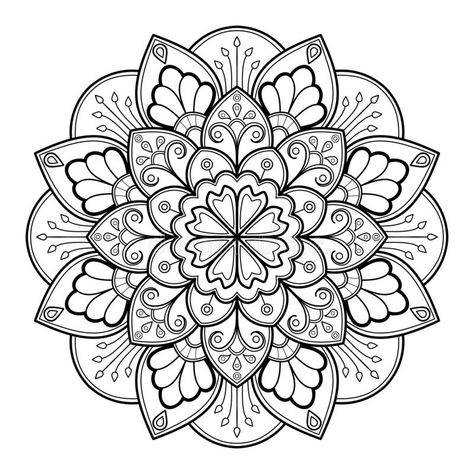 Vector abstract mandala pattern. Art on the wall. Coloring book Lace pattern The tattoo. Design for a wallpaper Paint shirt and ti. Le Sticker Design, Decorative Mandala Coloring Pages Free Printable Zentangle, Mandala Art Colorful Patterns, Mandala Coloring Pages Free Printable, Coloring Book Mandala, Paint Shirt, Art On The Wall, Free Adult Coloring Printables, Lace Tattoo Design, Abstract Mandala