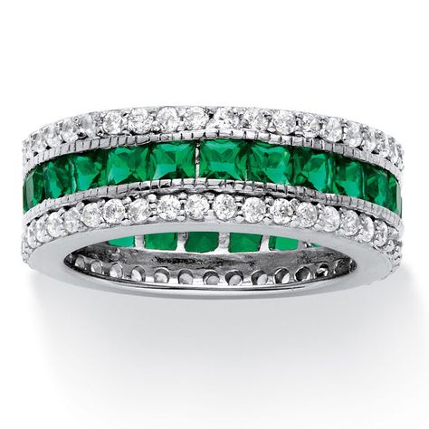 Diamonart Womens Green Emerald Platinum Over Silver Square Cocktail Ring Pave Halo Engagement Ring, Emerald Eternity Ring, Fragrances For Men, Palm Beach Jewelry, Cubic Zirconia Rings, Name Jewelry, Womens Wedding Bands, Jewelry Online Shopping, Green Emerald