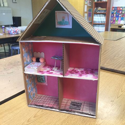 Cardboard House Collection · Art Projects for Kids Cardboard Crafts Kids, Recycled Toys, Cardboard Dollhouse, Diy Barbie House, Cardboard Toys, Doll House Crafts, Cardboard House, Barbie Doll House, Box Houses