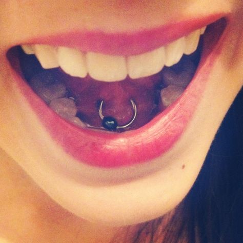 Frenulum linguae (tongue web) piercing. Tongue Web, Tongue Web Piercing, Web Piercing, Tongue Piercing Jewelry, Tongue Piercing, Body Mods, Piercing Jewelry, Nostril Hoop Ring, Piercings