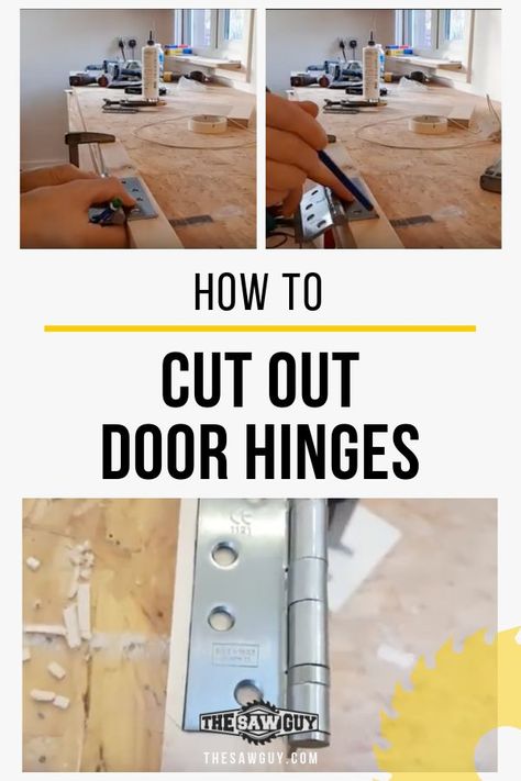 If you're installing a new door, you will first need to learn how to cut out door hinges. Check out our guide and learn how to do it yourself. With some basic knowledge and a few simple tools, you will feel confident about installing your new door in no time.  #thesawguy #homeimprovement #DIYhome #homeprojects #howtodoorhinges #doorhinges #howtoinstalladoor Exterior Door Hinges, How To Install Door Hinges, How To Install Hinges, Door Hinges Installing, Door Hinge Repair, Yard Tools, Woodworking Clamps, Basic Knowledge, Reno Ideas