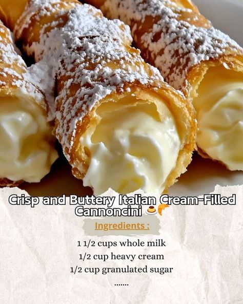 Savory Recipes Italian Pastries, Pastry Shells, Flaky Pastry, Savory Recipes, Whole Milk, Heavy Cream, Granulated Sugar, Savoury Food, Pantry