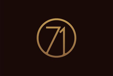 71 years anniversary logo, gold line cir... | Premium Vector #Freepik #vector #number-logo #anniversary-design #anniversary-logo #golden-anniversary 72 Logo Design Number, Law Branding, Anniversary Design, Number Logo, Golden Number, Number Design, Logo Number, Mask Tattoo, Anniversary Logo