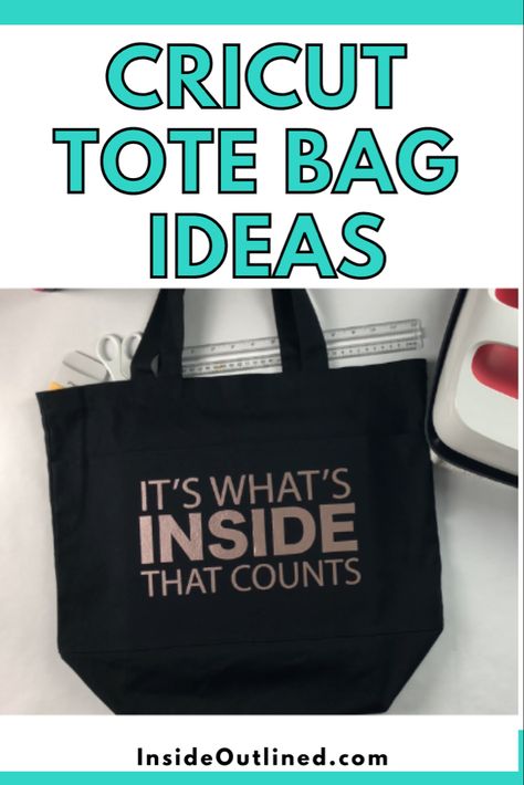 Learn how to make this super easy Cricut tote bag with heat transfer vinyl. Htv Bags Canvas Totes, Cricut Purse Ideas, Canvas Bags Cricut Ideas, Cricut Canvas Bag, Cricut Bag Ideas, Cute Diy Tote Bag Designs, Cricut Bags Canvas Totes, Canvas Tote Bag Design Ideas, Canvas Bags Ideas