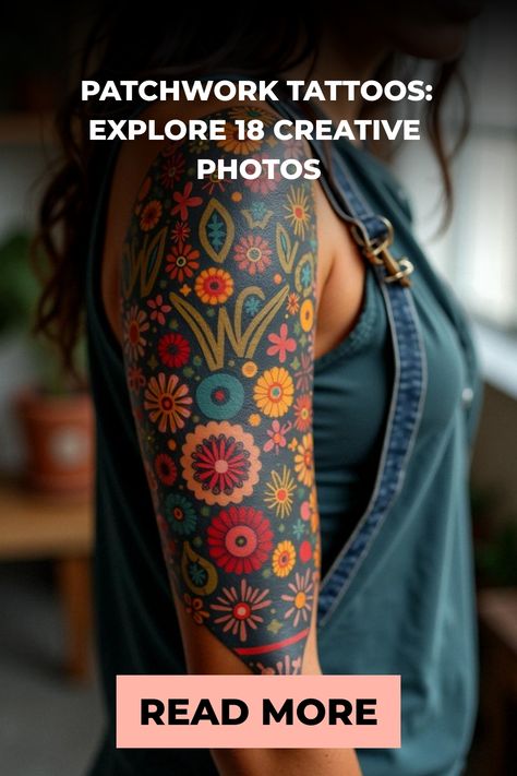 Patchwork Tattoos: Explore 18 Creative Photos Collage Sleeve Tattoo, Tattoo Dots, Patchwork Tattoos, Octopus Tattoos, Patchwork Tattoo, Scorpion Tattoo, Tattoos Unique, Skeleton Hand Tattoo, Raven Tattoo