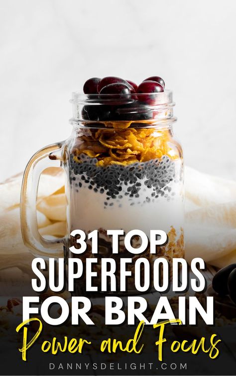 Boost your brain power and enhance focus with these 31 incredible superfoods! From antioxidant-rich berries to omega-3 packed fish, this blog post reveals the ultimate lineup for a sharper and powerful brain. Don't miss out on these delicious and nutritious options. #brainpower #focus #superfoods #healthyeating #nutrition Top Superfoods, Brain Boosting Foods, Mind Diet, Well Balanced Diet, Mindfulness Exercises, Health Board, Brain Power, Brain Waves, Brain Health