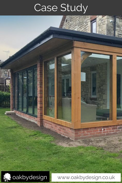 This fantastic oak orangery has a beautiful glazed roof lantern to let as much natural light into the room as possible.  #oakbydesign #oakorangery #oakgardenroom #madeinyorkshire Oak Orangery, Sunroom Extension, Porch Oak, Kitchen Sunroom, Oak Room, Oak Framed Buildings, Engineered Oak Flooring, Roof Lantern, Oak Doors