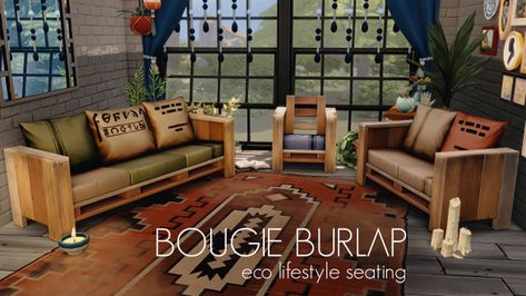 Sims 4 Eco Cc, Sims 4 Eco Lifestyle Cc, Eco Sofa, Witchy House, Cc Shopping, Sims Packs, Eco Lifestyle, Sims Ideas, My Aesthetic