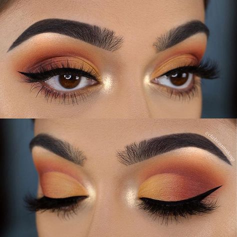 TUTORIALLLL 😏 click the link in bio to watch me create this Warm Peach Look 🔥🍑 Products Use Balayage Hair Blonde Short, Prom Eyes, Prom Makeup Tutorial, Cut Crease Eyeshadow, Cut Crease Eye, Peach Makeup, Peach Eyeshadow, Natural Eyeshadow, Natural Brows