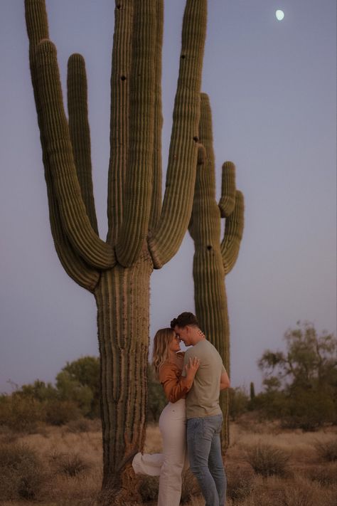 Southwest Engagement Photos, Az Picture Ideas, Engagement Photo Arizona, Engagement Photos Tucson Az, Engagement Photos Outfits Arizona, Cactus Couple Photoshoot, Engagement Photos In Arizona, Saguaro Lake Engagement Photos, Desert Couple Photoshoot Arizona