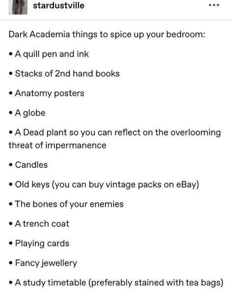 How To Be Dark Academia, Chaotic Academia Fashion, Dark Academia Activities, Dark Academia Tips, Dark Academia Names, Dark Academia Tumblr, Dark Academia Things, Punk Academia, Dark Academia Room Ideas