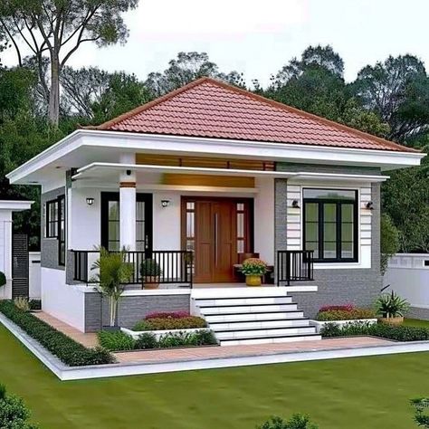 Small Bungalow House Design Modern, Small Modern Home Design, Small Modern House Design, House Design Small, Housing Plans, Small House Designs, Cute Small Houses, Small Home Design, Small Dream Homes