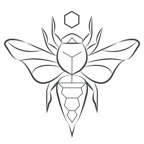 Blog | Design Symbolism | The Bee | Symbolic Meanings of the Bee | Art & Design Geometric Bee Design, Art Deco Bee, Geometric Bee, Bee Symbol, Meaning Words, Million Flowers, Symbolic Meanings, Bee Swarm, Quick Crafts