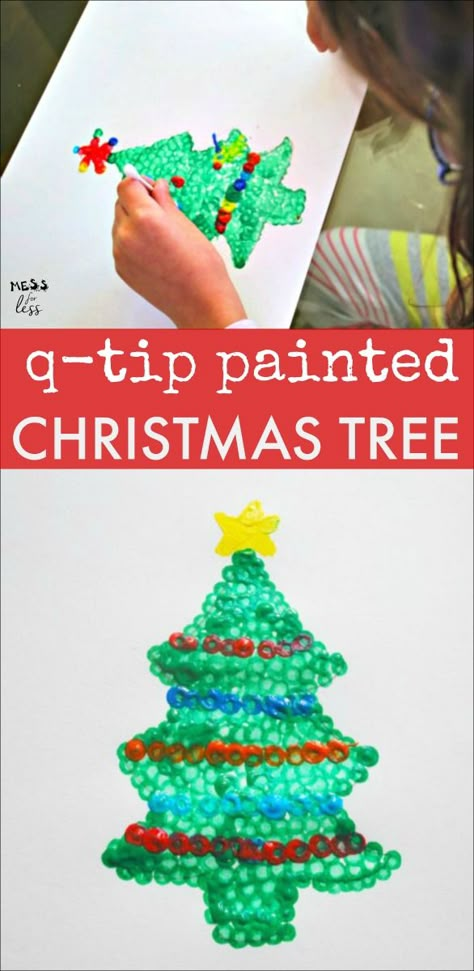 December Themes, December Projects, Gingerbread Theme, Q Tip Painting, Christmas Crafts For Kids To Make, Christmas Kindergarten, Fun Christmas Crafts, Holiday Crafts For Kids, Christmas Tree Painting