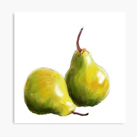 Get my art printed on awesome products. Support me at Redbubble #RBandME: https://www.redbubble.com/i/canvas-print/Pear-Watercolor-Fruit-by-anatovas/47212683.5Y5V7?asc=u Pear Paintings, Pear Watercolor, Red Pears, Pear Art, Flowers Paintings, Artistic Ideas, Paintings Oil, Reference Pics, Watercolor Paintings For Beginners