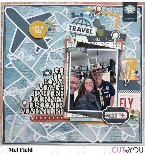 Airport Background, Scrapbooking Alaska, Switzerland Trip, Scrapbooking Layouts Travel, Travel Scrapbook Pages, Beautiful Scrapbook Layouts, Holiday Scrapbook, Teresa Collins, Memory Scrapbook