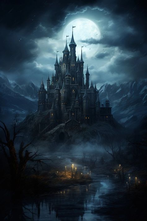 Dark Disney Castle, Dark Fantasy Castle Interior, Dark Palace Aesthetic, Haunted Castle Aesthetic, Obsidian Castle, Gravestone Aesthetic, Dark Castle Aesthetic Interior, Villain Castle, Dark Kingdom Aesthetic