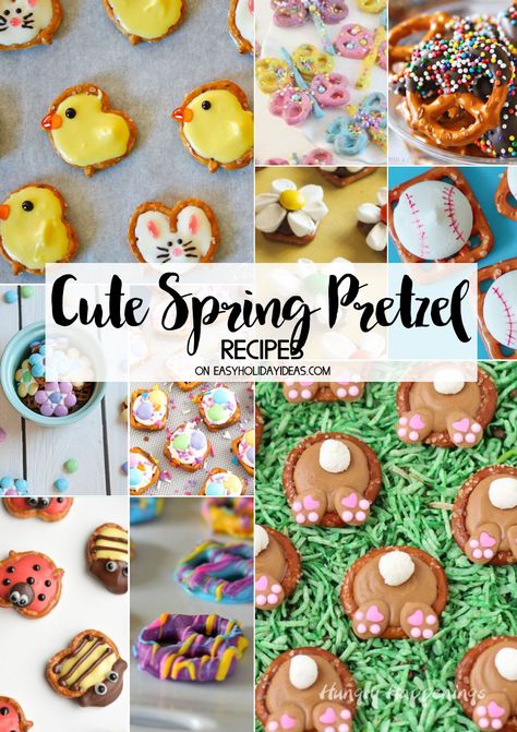 Easter Pretzel Treats, Eclectic Style Fashion, Pretzel Ideas, Easter Pretzel, Pretzel Recipes, Easy Easter Treats, Pretzel Treats, Easter Snacks, Spring Treats