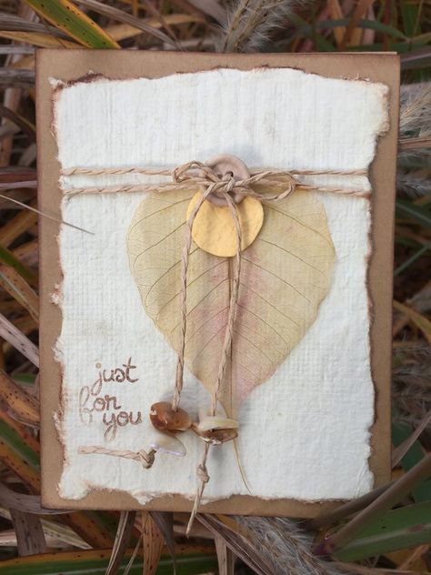 Cuttlebug Cards, Rustic Paper, Packaging Idea, Card Embellishments, Leaf Cards, Diy Things, Thanksgiving Cards, Valentine Cards, Fall Cards