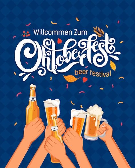 Celebration Background Design, Oktoberfest Design, Celebration Background, Beer Festival, Background Design, Premium Vector, Graphic Resources, Bullet Journal, Beer