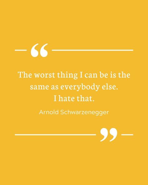 Arnold Schwarzenegger has a point here about comparing yourself to others and trying to be someone else. Don't be like everybody else! ❌ It's impossible because you are your unique self! 💯 So who are you? Answer this question and then embrace it! 👉 Hi, I'm Karina @karina_ahrer and I'm here to help you with introversion, self-growth and time management! #arnoldschwarzenegger #beyourself #quoteoftheday #arnoldschwarzeneggerquote #embraceyourself Being And Time Heidegger, You Can't Compete Where You Dont Compare, The Biggest Asset Is Your Mindset, Arnold Schwarzenegger Quotes, Arnold Schwarzenegger Be Useful, Arnold Schwarzenegger Governor, Brace Yourself, Comparing Yourself To Others, Arnold Schwarzenegger