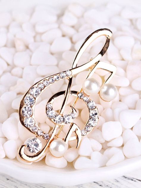 Men Brooch, Men's Brooch, Music Accessories, Womens Jewelry, Musical Notes, Sparkly Nails, Rhinestone Decor, Music Note, Fancy Jewelry