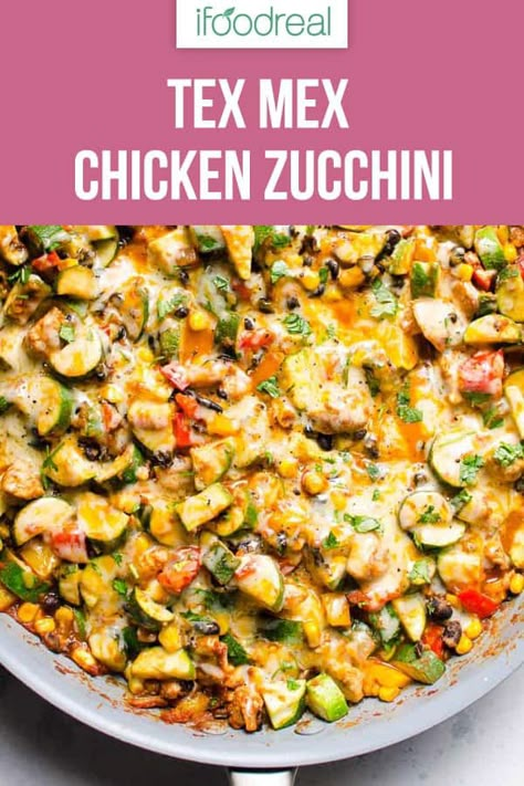 Chicken And Zucchini, Tex Mex Chicken, Recipes Zucchini, Black Beans Corn, Zucchini Recipe, Boiled Egg Diet Plan, Chicken Zucchini, One Skillet, Resep Diet