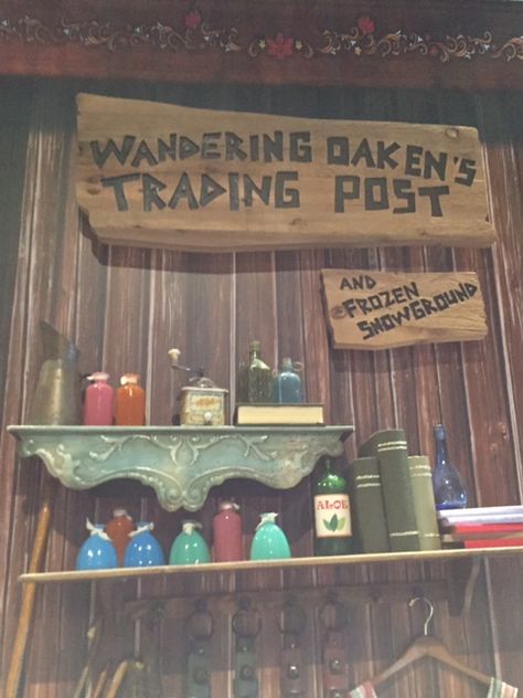 Disney's Wandering Oaken's Trading Post - Living a Disney LifeLiving a Disney Life Oaken Trading Post, Wandering Oaken Trading Post, Frozen Jr Musical Props, Frozen Jr Set Design Ideas, Frozen Jr Musical Set Design, Frozen Jr Props, Frozen Musical Set, Frozen Set Design, Frozen Jr Set Design