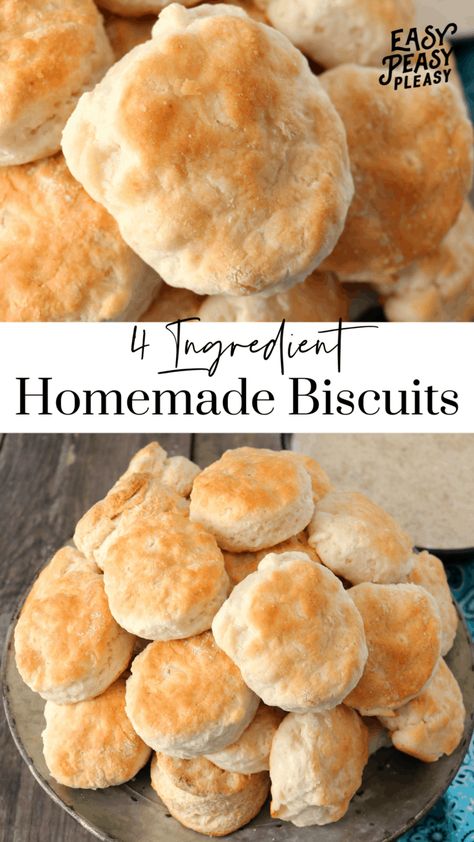 Recipe Biscuits Homemade, Biscuits Made With Half And Half, Easy Quick Homemade Biscuits, Super Easy Biscuit Recipe, Easy Buiscits Recipes, Easy Biscuits All Purpose Flour, How To Make Home Made Biscuits Easy, Simple Biscuit Recipe 4 Ingredients, Homemade Buiscits Recipes Easy