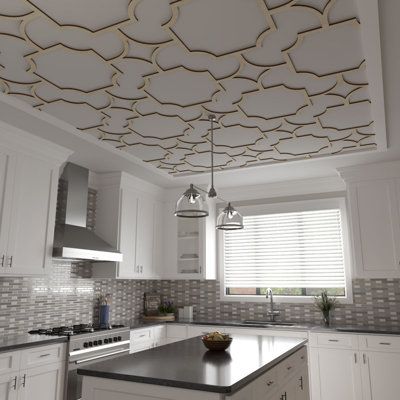 Infuse your personality into your home with our contemporary ceiling panels for an elegant or playful point of interest. Overlay the panels on your ceiling for a bold contrast or paint the same color as the ceiling but with different sheen for a subtle 3D effect. Create a unique space and elevate your ceiling into a work of art. The embossed design offers a touch of texture and a smooth finish that lasts a lifetime and transforms your home from floor to ceiling as soon as it's installed. Color: Wood Ceiling Panels, Contemporary Ceiling, Wood Ceiling, Decorative Ceiling, Embossed Design, Ceiling Panels, Ekena Millwork, Extra Large, Ceiling