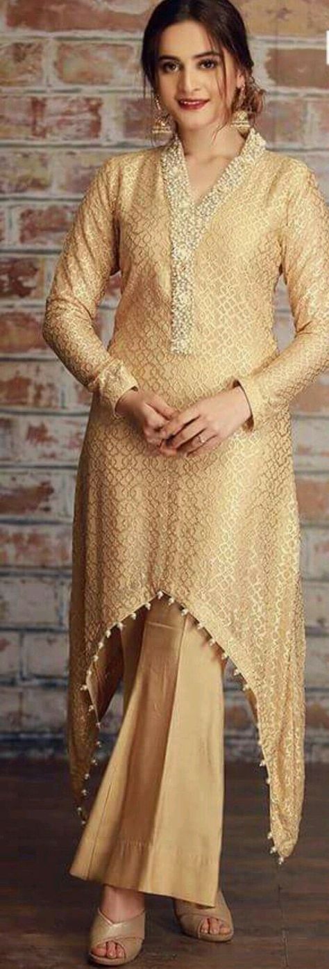 Short Frock Kurti, Short Frock Design, Suit Plazo, Plazo Suits, Style Kurti, Short Frock, Gaun Fashion, Salwar Kamiz, Suit Design