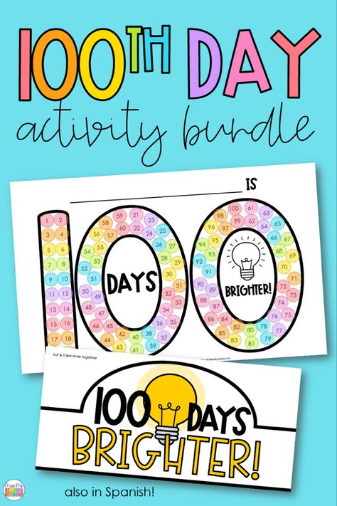 Kindergarten Holiday Activities, 100th Day Of School Crafts, 100 Days Brighter, School Stamps, 100 Days Smarter, Holiday Writing, Kindergarten Classroom Decor, Holiday Activities For Kids, Name Crafts