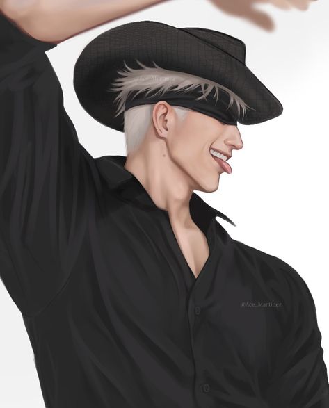 Jjk, digital art, Gojo Cowboy, Anime Men, Gojo Satoru, Jujutsu Kaisen, Jujutsu, Anime Guys, Cowboy, Anime, Quick Saves