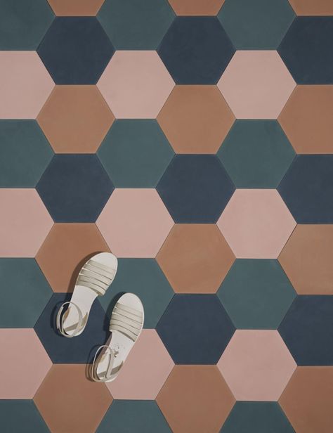 Cool Floor Tile, Geometric Tile Bathroom, Mudroom Tile, Green Hexagon Tile, Hex Tile Floor, Hexagon Floor Tiles, Fun Tile, Hexagon Tile Pattern, Hex Tiles