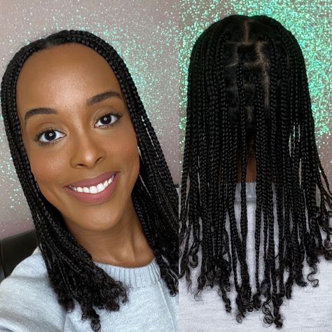 Mini Box Braid Tutorial Natural Box Braids No Extensions, Long Mini Braids, Mini Box Braids Natural Hair, Mini Braids With Extensions, Box Braids No Extensions, Mini Braids Hairstyles, Mini Box Braids, Mini Braids On Natural Hair, Skl Hairstyles