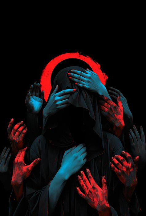 reimagined religious art, surreal, dark cyan and light crimson, ritualistic, iconic, album covers, Greek Mythology Cover Photo, Dark Religious Art, Religious Aesthetic Dark, Dark Religious Aesthetic, Dark Album Covers, Album Artwork Cover Art, Sweetest Dreams, Dark Fantasy Artwork, Dark Cyan