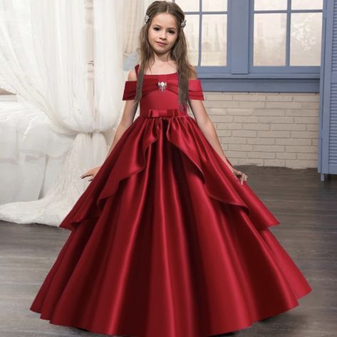 Wedding Dress Kids, Birthday Party Clothes, Bridesmaid Wedding Dress, Dress Birthday Party, Summer Flower Dress, Long Flower Girl Dresses, Wedding Dresses For Kids, Princess Dress Kids, Sequin Bridesmaid